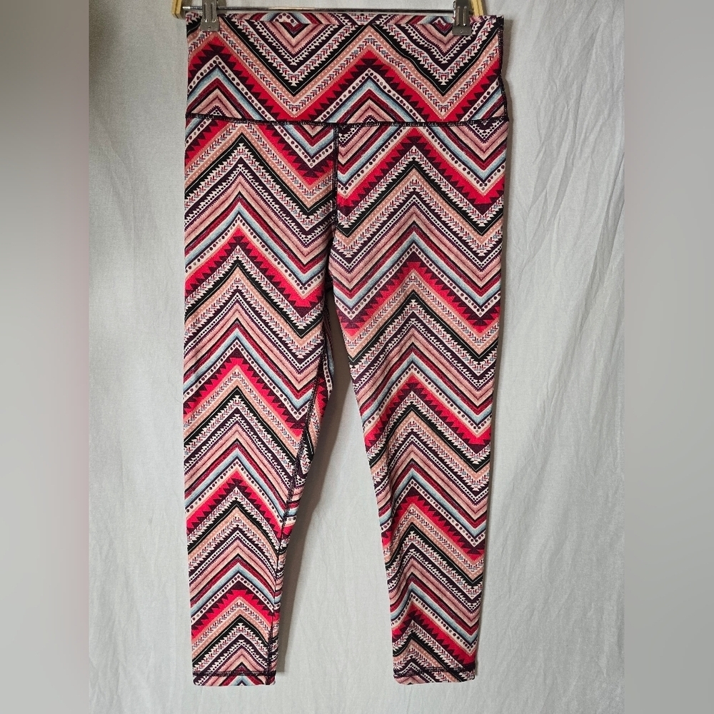 Aerie Leggings Colorful Tribal Print Yoga Size Large 25 inch inseam